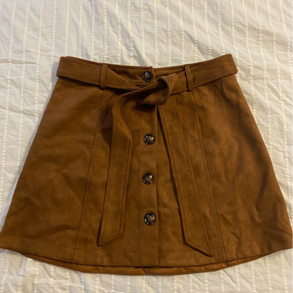 Faux suede mini skirt